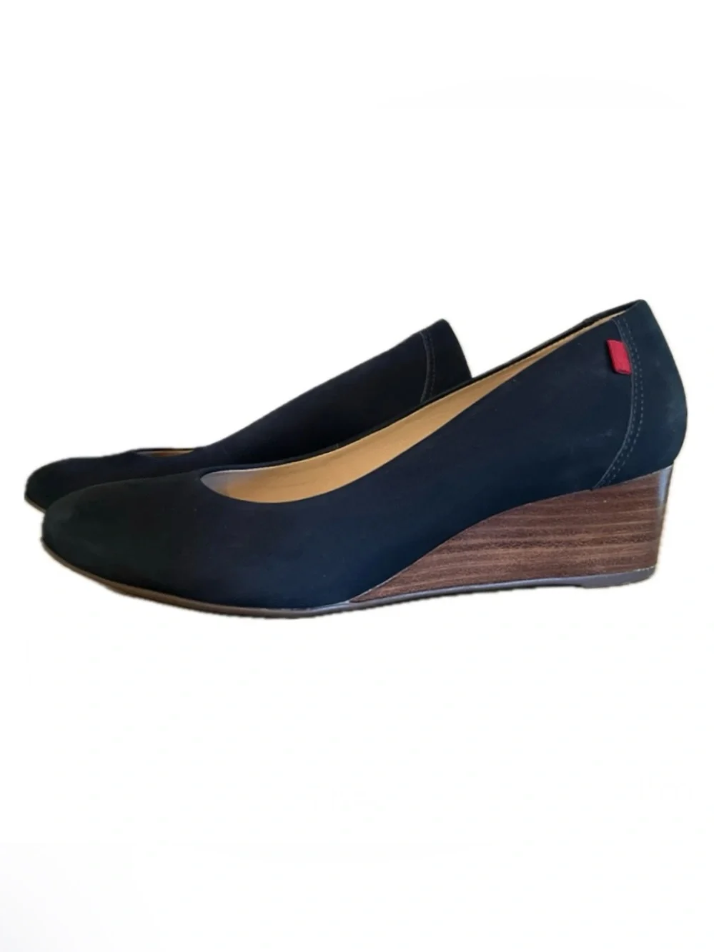Marc Joseph New York Black Suede Leather Prospect Wedges, 8